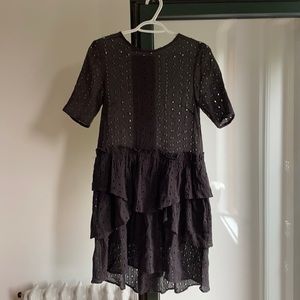 Black eyelet dress